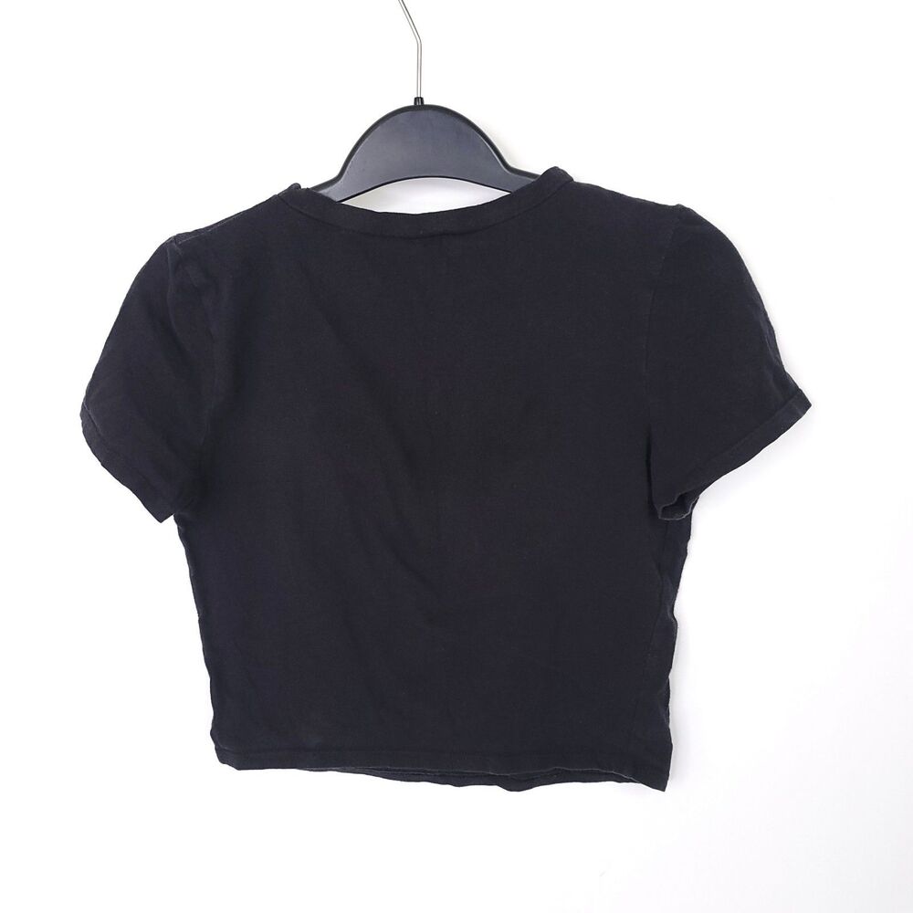 Fashion Nova Shirt Womens Medium Cropped Y2K Top Short Sleeve Sexy Baby Tee - Picture 2 of 9